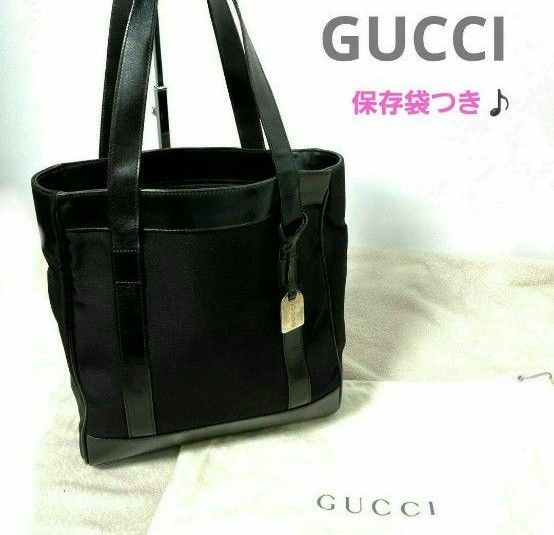 GUCCI トートバッグ キャンバス ナイロン レザー ブラック グッチ GUCCI グッチ ナイロンキャンバス レザー ショルダーバッグ