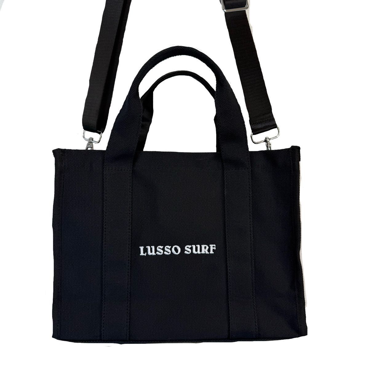 通勤に便利☆LUSSO SURF 2wayショルダートートバッグ ブラック 通勤に便利 LUSSO SURF 2wayショルダートートバッグ ブラック
