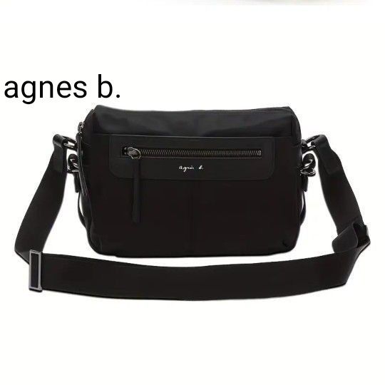【極美品】agnes b. アニエスベー ナイロン ショルダーバッグ ブラック黒 アニエスベーショルダーバッグ アニエスベー ショルダーバッグ