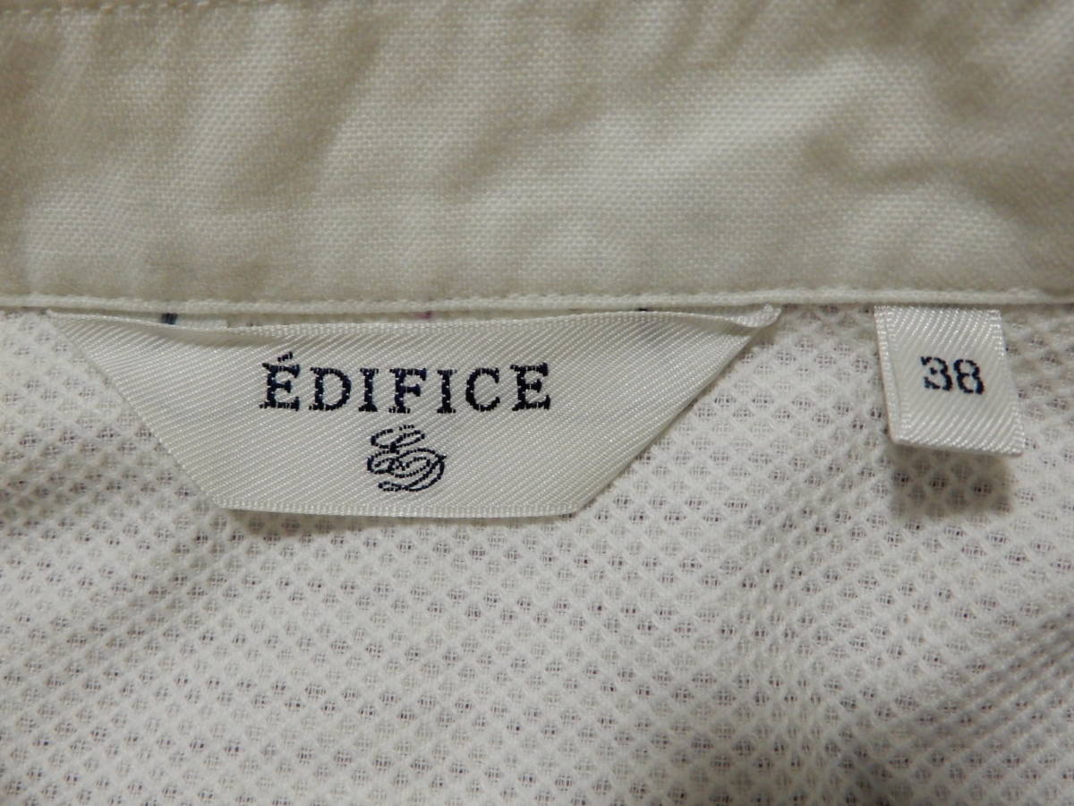 「送料無料」エディフィス：EDIFICE：日本製♪衿＆前立て白地にオックスフォード地：ストライププルオーバーシャツ＊サイズ38_画像6
