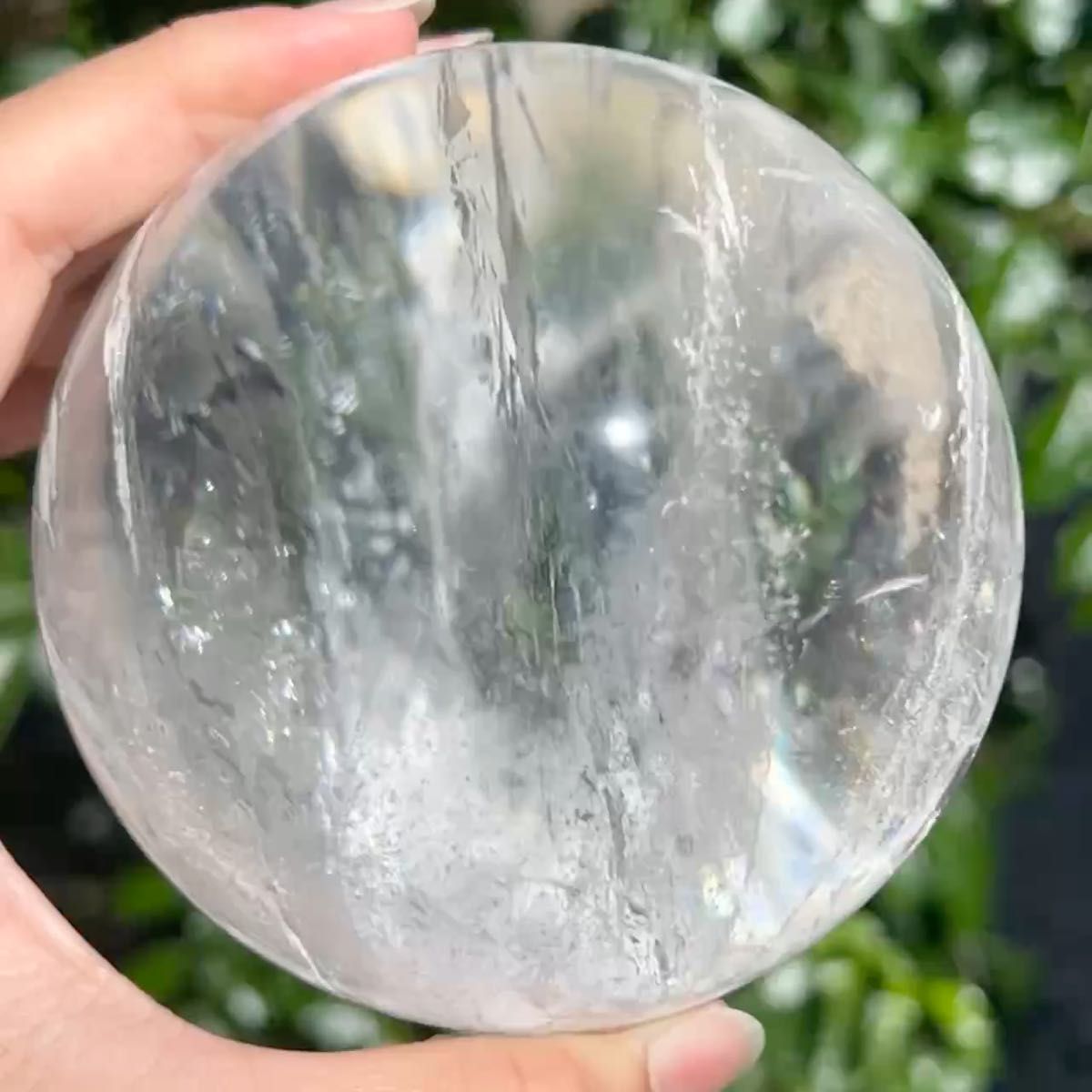 ☆逸品☆透明度とギラギラ煌めくクラックと虹!!☆レインボー 水晶 丸玉 スフィア 天然石 パワーストーン 原石 台座