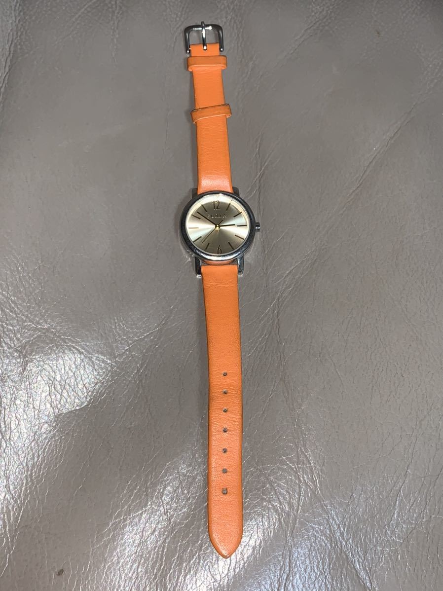 FURLA 腕時計　オレンジ　レザーベルト　革ベルト_画像1