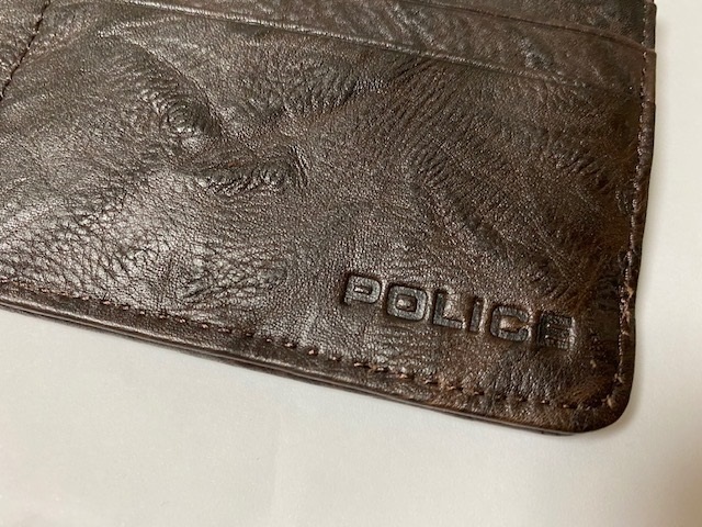 POLICE （ポリス） シワ加工レザー 長財布 ブラウン PA-51022-29 展示未使用品　_画像8