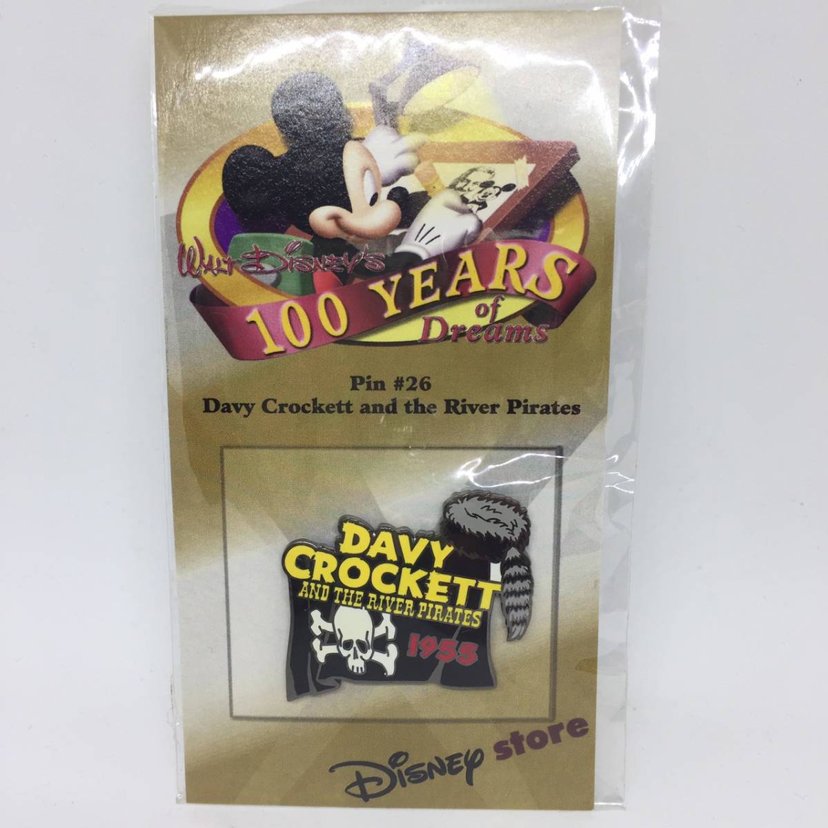 ディズニーストア 100 Years Of Dreams 26 Davy Crockett And The River Pirates ピンバッジ 01年 新品 デイビークロケット 世界的に有名な