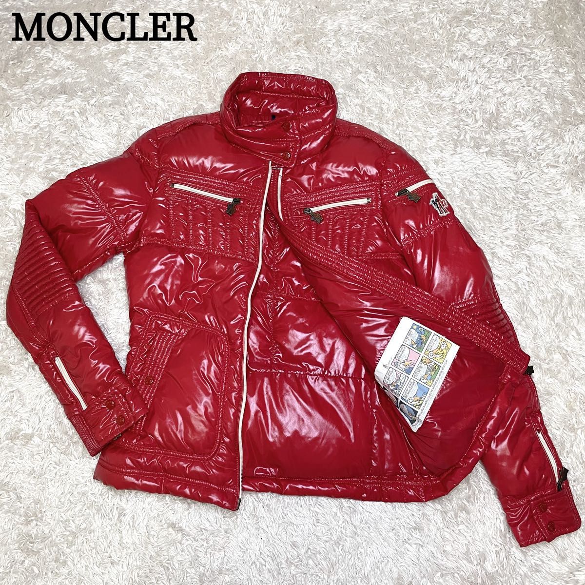 極美品 モンクレール ダウンジャケット レッド 00 XS相当 ペッパージャパン MONCLER モンクレール ダウンジャケット メンズ レディース