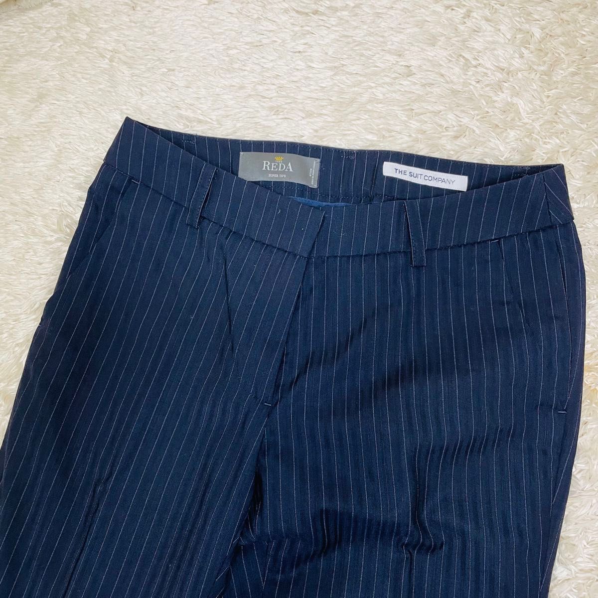 ✨極美品✨THE SUIT COMPANY パンツスーツ REDA ネイビー 美品 THE SUIT COMPANYザスーツカンパニー REDA レダ 36 Sパンツ