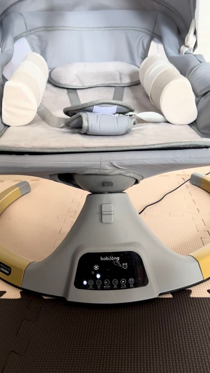 電動バウンサー グレー テーブル付き 新生児から2歳用