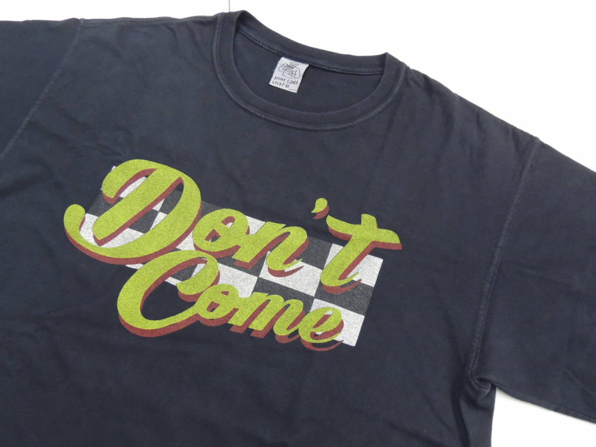 ★ ドントカム DON'T COME LUCKY＃ チェッカー ロゴ 半袖 Tシャツ L LARGE 黒 ブラック 不要来_画像3