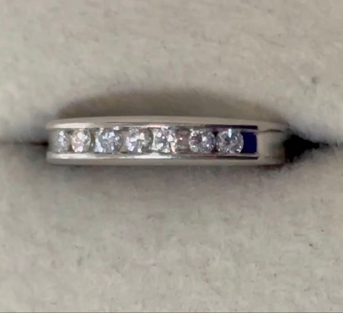 定番人気! プラチナ900 ダイヤ0.2ct 一文字リング 美品!サイズ10.5号