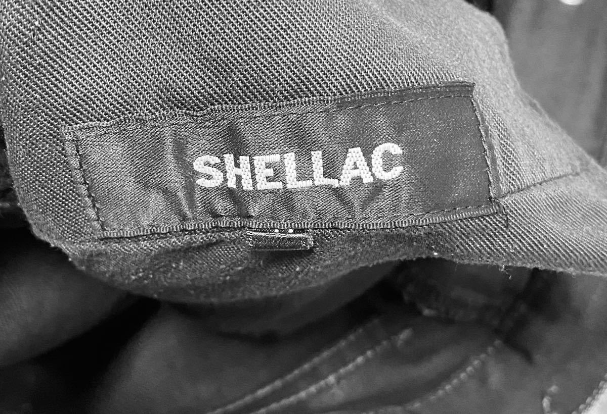 【名作】SHELLAC クラッシュデニムパンツ 46 シェラック ダメージデニム ブラックデニム黒デニム 5351wjkグレー デニム トルネードマート