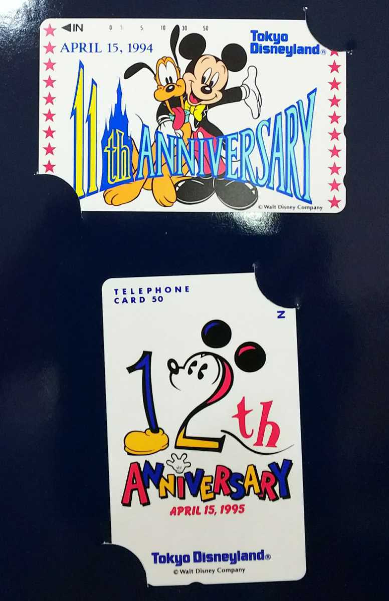 未使用テレカ50度 東京ディズニーランド15周年記念限定復刻版5枚セット TDL 15th REMEMBER THE MAGIC 1983-1998 台紙付*_画像2