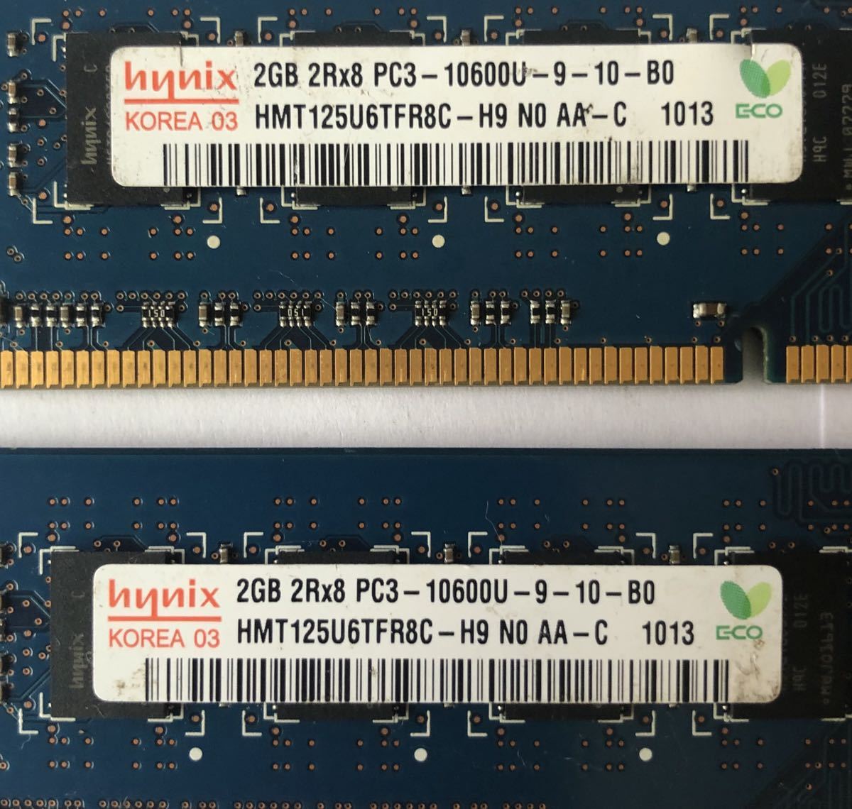 hynix 2GB 2Rx8 PC3-10600U-9-10-B0 *2枚_画像1