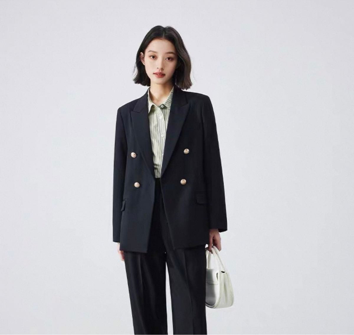 【Chloe】ダブルブレスト テーラードジャケット ブラック ダブルブレスト テーラードジャケット ブラック|Yahoo!フリマ