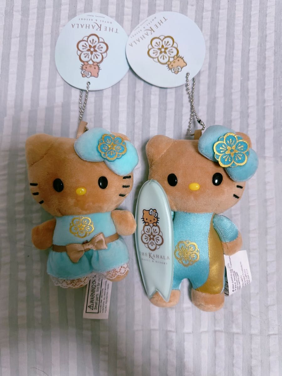 キティ HAWAII カハラホテル ぬいぐるみ マスコット セット ハローキティ 日焼け カハラホテル ブルードレス サーフボード