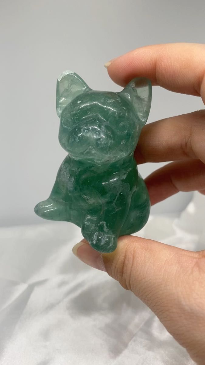 卸値段フローライトフレンチブルドッグ置物6cm