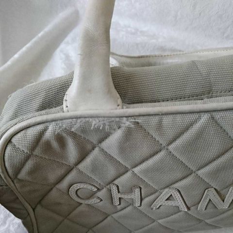 CHANEL★ボストン グレー★ハンド バック bag sport スポーツ ライン★シャネル 白 ホワイト ミニ マトラッセ トート キャンバス レザー 革