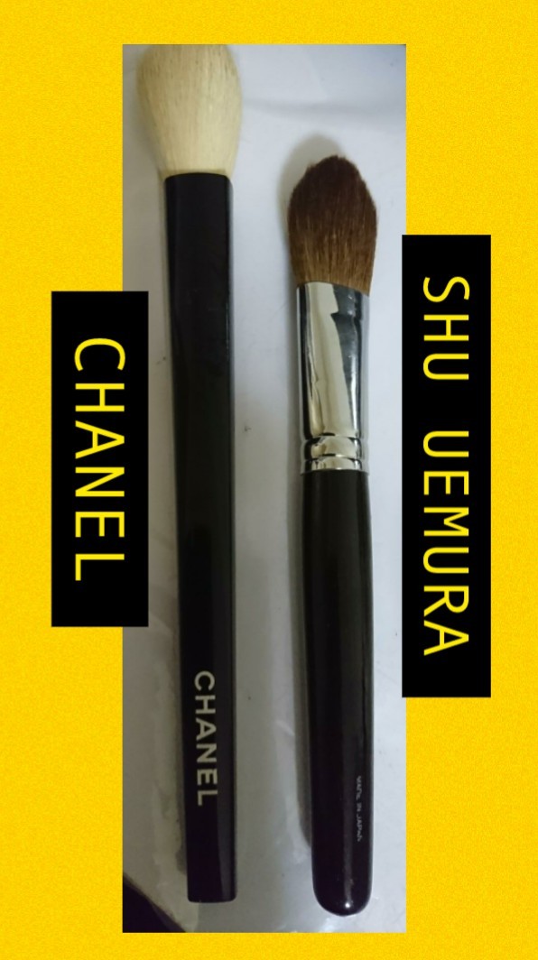 2本 セット★CHANEL シャネル★シュウ ウエムラ SHU 筆 ブラシ フェイス チーク make メイク コスメ 筆 顔 プロ パウダー ファンデ 毛 日本_画像1