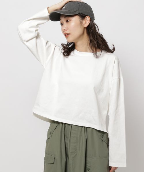 niko and... ニコアンド　COLOR マイスターロング TEE SHORT　クロップド丈/ロンT/カットソー