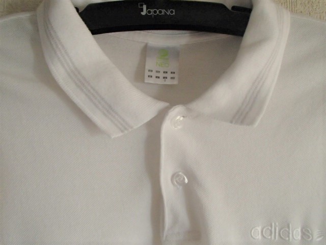 adidas 半袖　ポロシャツ サイズ XL O メンズ USED 白　ホワイト_画像3