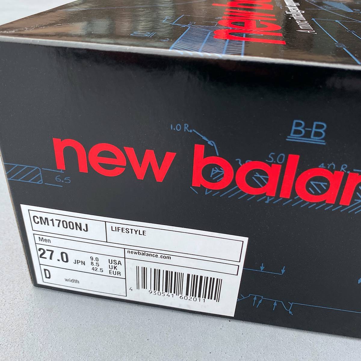 送料込 New Balance CM1700NJ GRAY×NAVY×GOLD US9D 27cm 日本限定 M1700 納品書付き グレー×ネイビー×ゴールド NB スニーカー_画像2