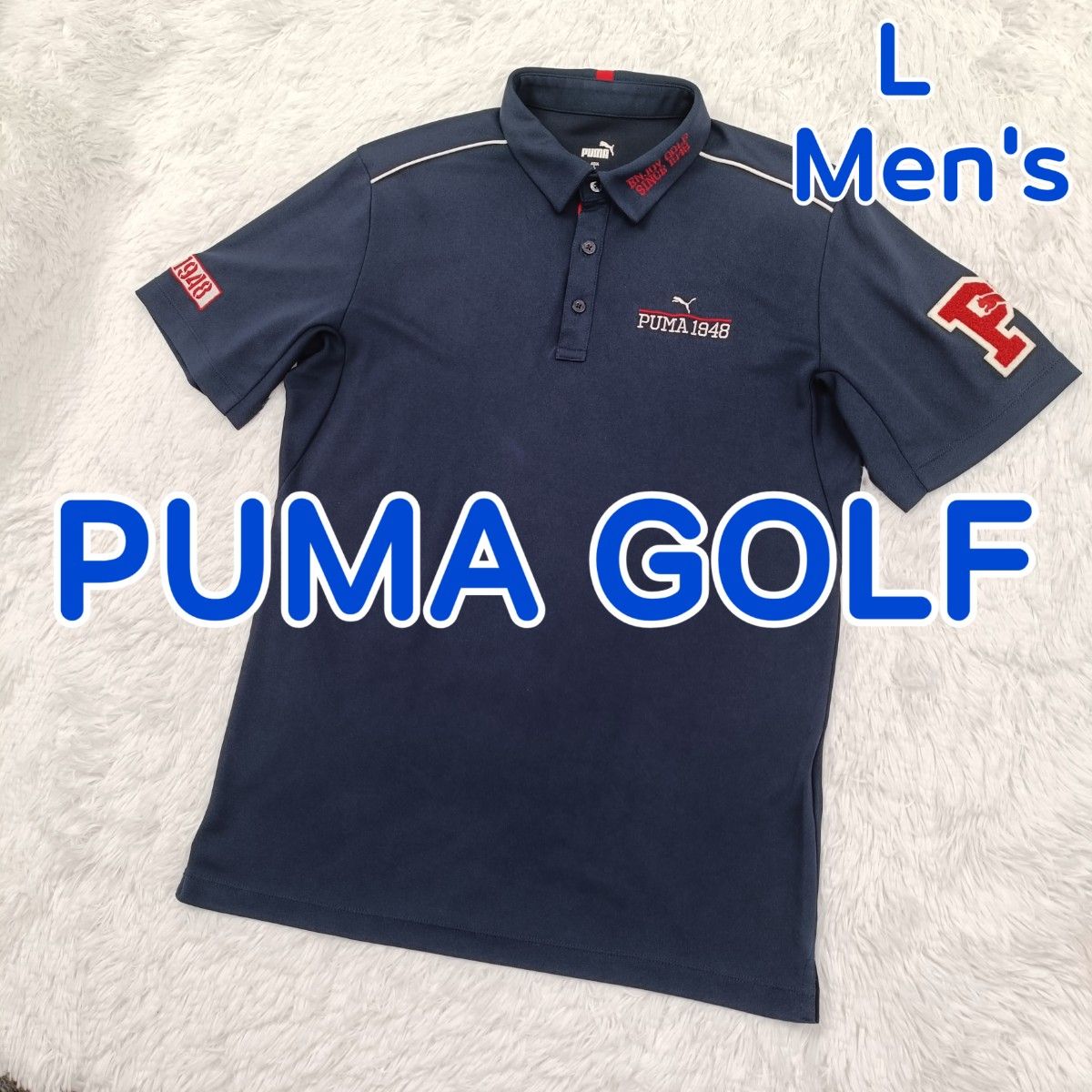 プーマ ゴルフ ドライセル ポロシャツ ネイビー XLサイズ PUMA プーマ ゴルフウェア ポロシャツ 半袖 ゴルフシャツ 紺色
