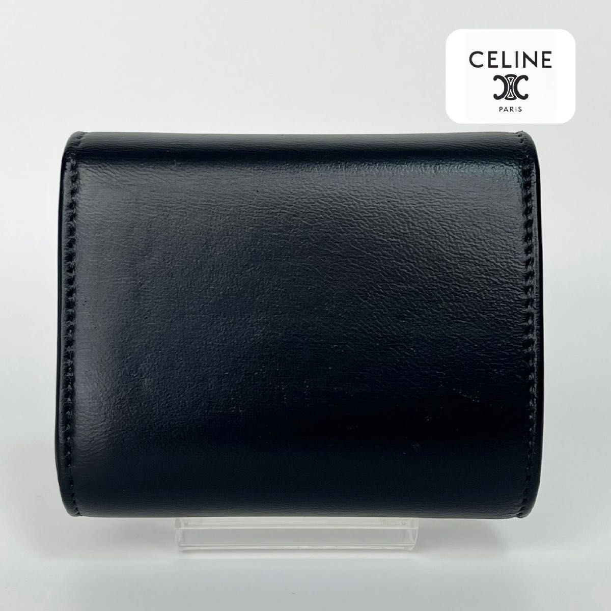 トリオンフ【CELINE】 折りたたみ財布 超極美品 CELINE トリオンフ 三つ折り財布 ブラック|Yahoo