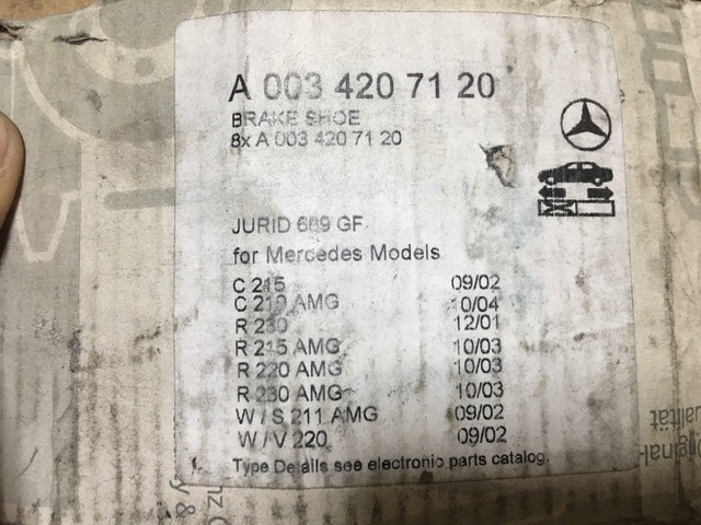  Mercedes Benz AMG оригинальный передние тормозные накладки комплект W219 CLS55 R230 SL55 E211 E55 W220 E55 W215 CL55