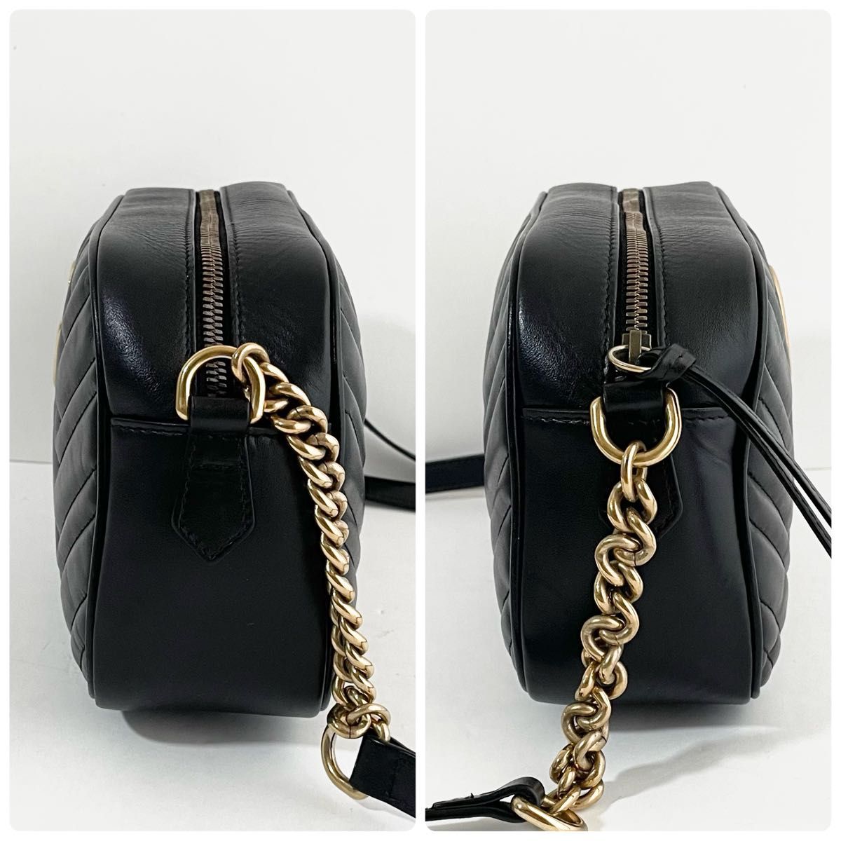 【VINTAGE】GUCCI GGマーモント チェーンバッグ 美品】GUCCI グッチ GGマーモント チェーン ショルダーバッグ