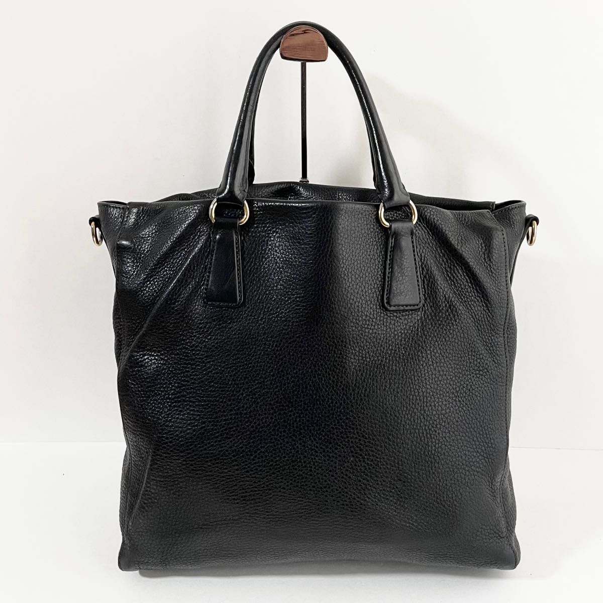 【Prada】セール!ヴィッテロ スティッチ 2WAY ハンドバッグ L 美品〜良品】PRADA プラダ 2way トートバッグ シボレザー ヴィッ
