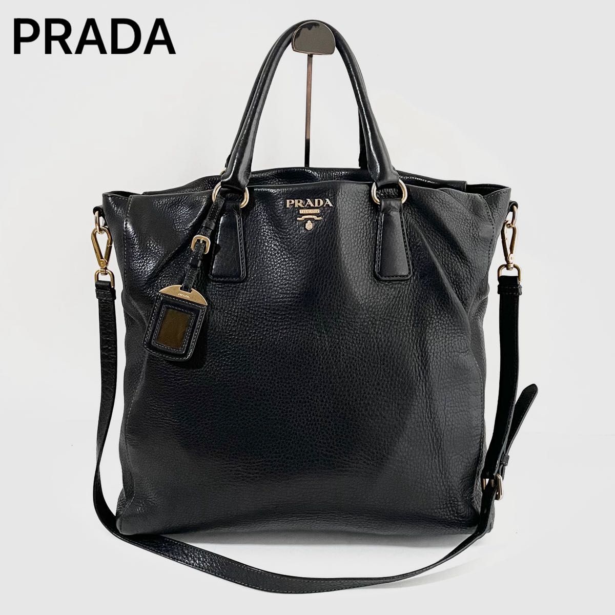 美品☆ Prada 2way ヴィッテロダイノ トートバッグ ショルダーバッグ 美品〜良品】PRADA プラダ 2way トートバッグ シボレザー ヴィッ