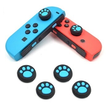 送料無料　Nintendo任天堂 スティック キャップ 4個セット シリコン　猫の爪 JOY-CON　スイッチ　SWITCH ブルー_画像1