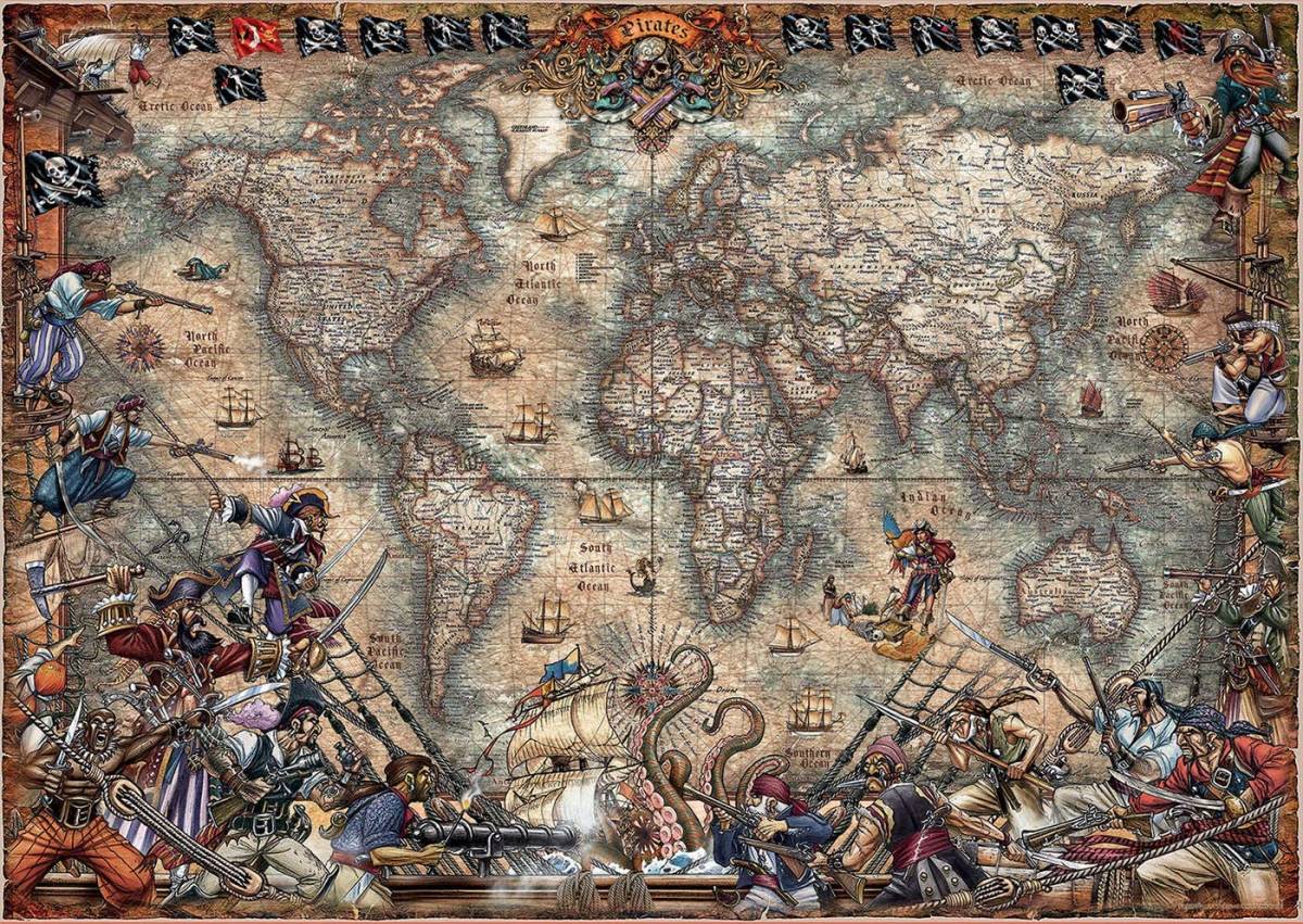 18008 2000ピース ジグソーパズル スペイン発売●ED●海賊マップ 地図 PIRATES MAP