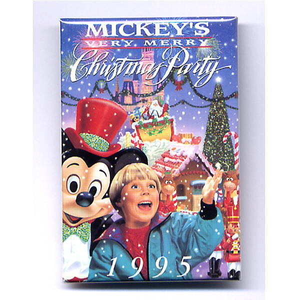 ディズニー　ミッキー　缶バッジタイプバッジ　1995 Mickey's Very Merry Christmas Party　ウォルトディズニーワールド_画像1