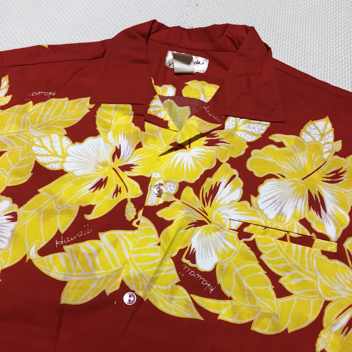 Helena's ヘレナ ハワイ製 アロハシャツ ガラシャツ 半袖シャツ L 花柄_画像3