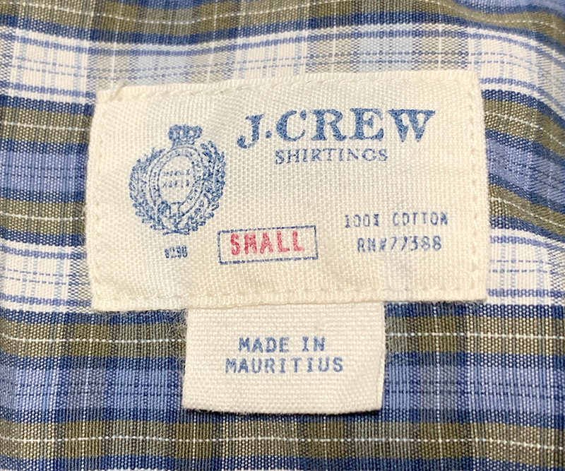 Jクルー J.CREW 半袖ボタンダウンシャツ コットン100% Sサイズ(Neck 14-14・1/2表記)_画像3