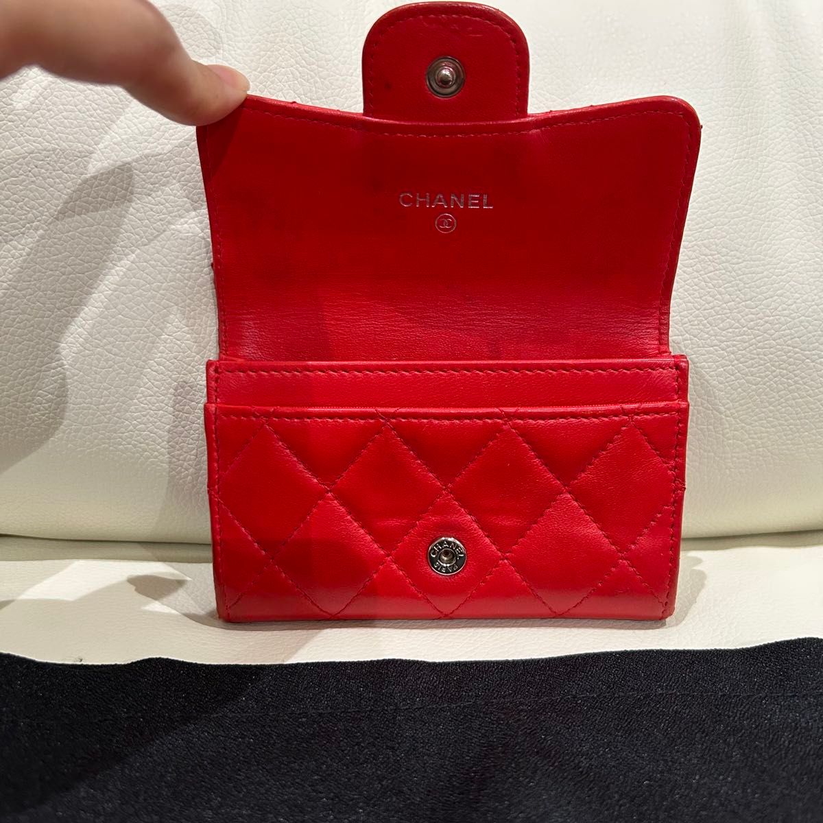 上品な小物で差をつける【CHANEL】マトラッセコインケース CHANEL マトラッセ コインケース 小銭入れ カードケース 赤
