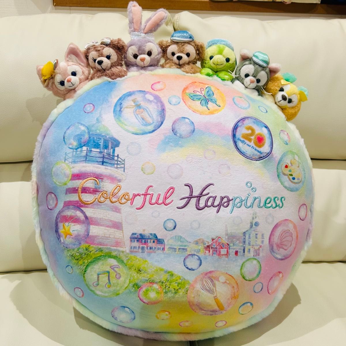 ディズニーシー ダッフィー カラフルハピネス クッション ぬいぐるみ 完売品 ディズニーシー ダッフィー カラフルハピネス クッション