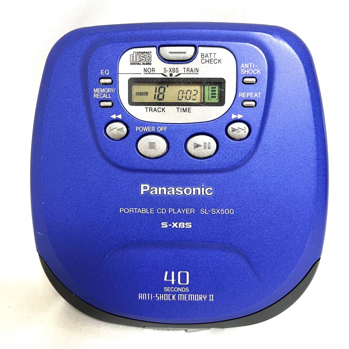 Panasonic ポータブルCDプレーヤー SL-SX500 動作確認済み 動作確認済】Panasonic ポータブルCDプレーヤー SL-SX500 ブルー
