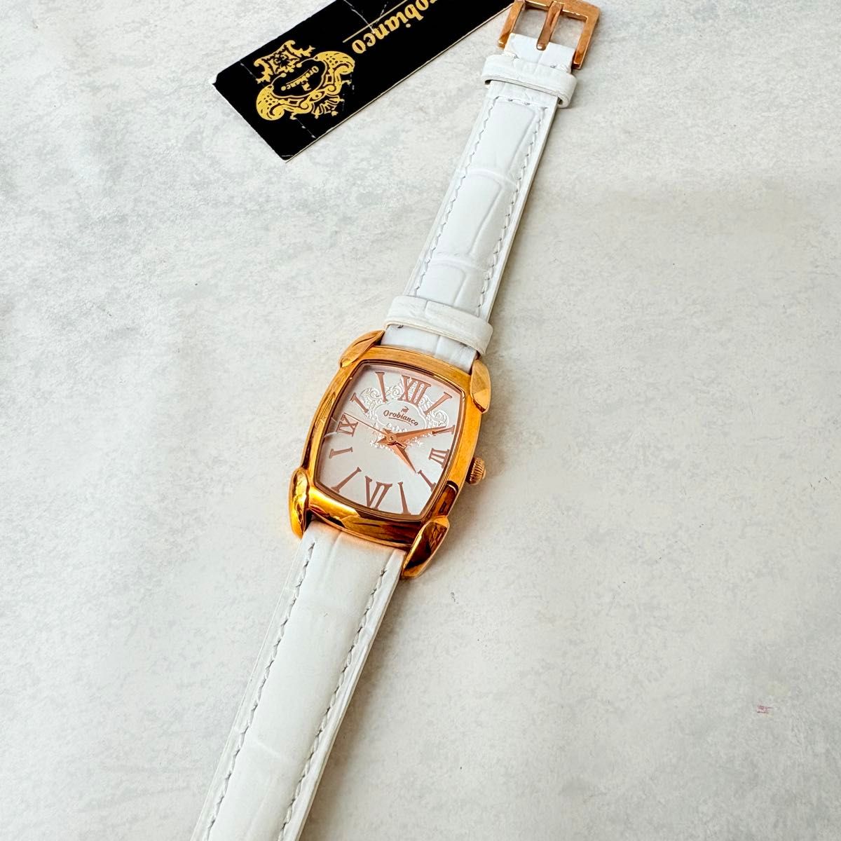 Orobianco 正規品 レディース腕時計 BARRIKO バリッコ スクエア 新品 OROBIANCO レディース 腕時計 ホワイト/ゴールド文字盤