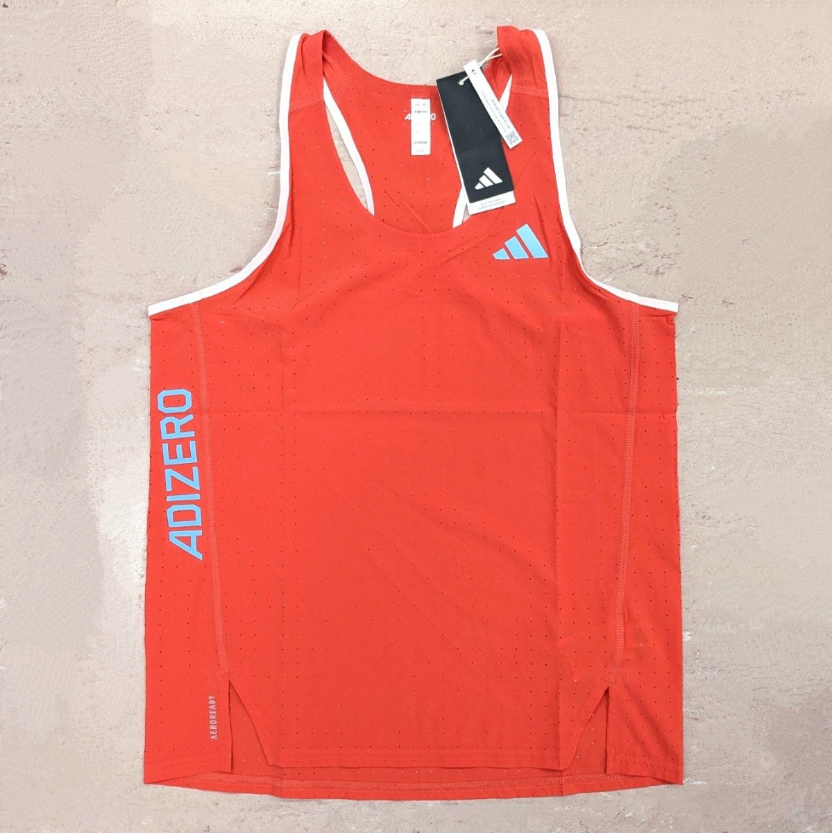 ■adidas ADIZERO シングレット 赤L アディゼロ タンクトップ■ 新品 adidas ADIZERO シングレット 赤L アディゼロ ランニング
