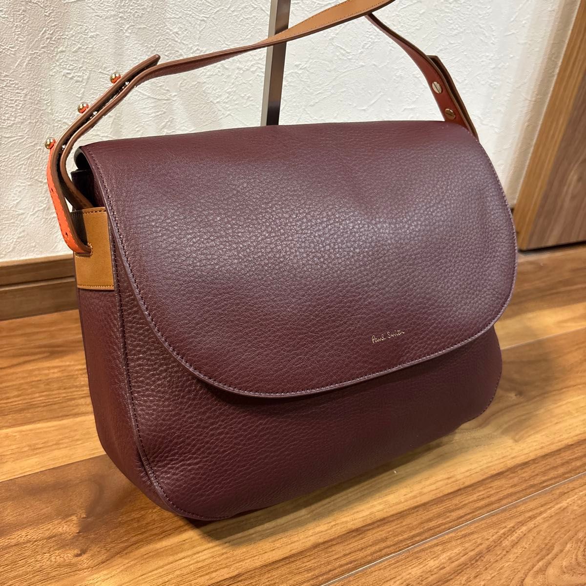 PAUL SMITH★素敵!レザーメッセンジャーバッグ 極美品】PaulSmith ポールスミス レザー 本革製 ショルダー