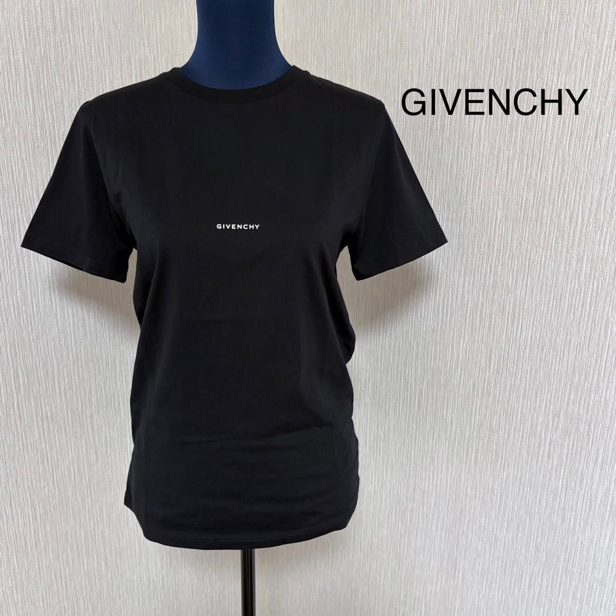 GIVENCHY ロゴプリントコットンジャージーTシャツ ブラックXS 美品】 GIVENCHY ロゴTシャツ ブラック Tシャツ カットソー