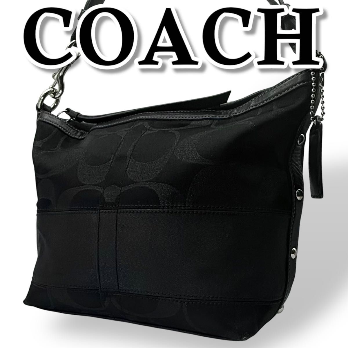 コーチ ワンショルダーバッグ ハンドバッグ シグネチャー キャンバス 黒 COACH コーチ ハンドバッグ キャンバス ワンショルダーバッグ