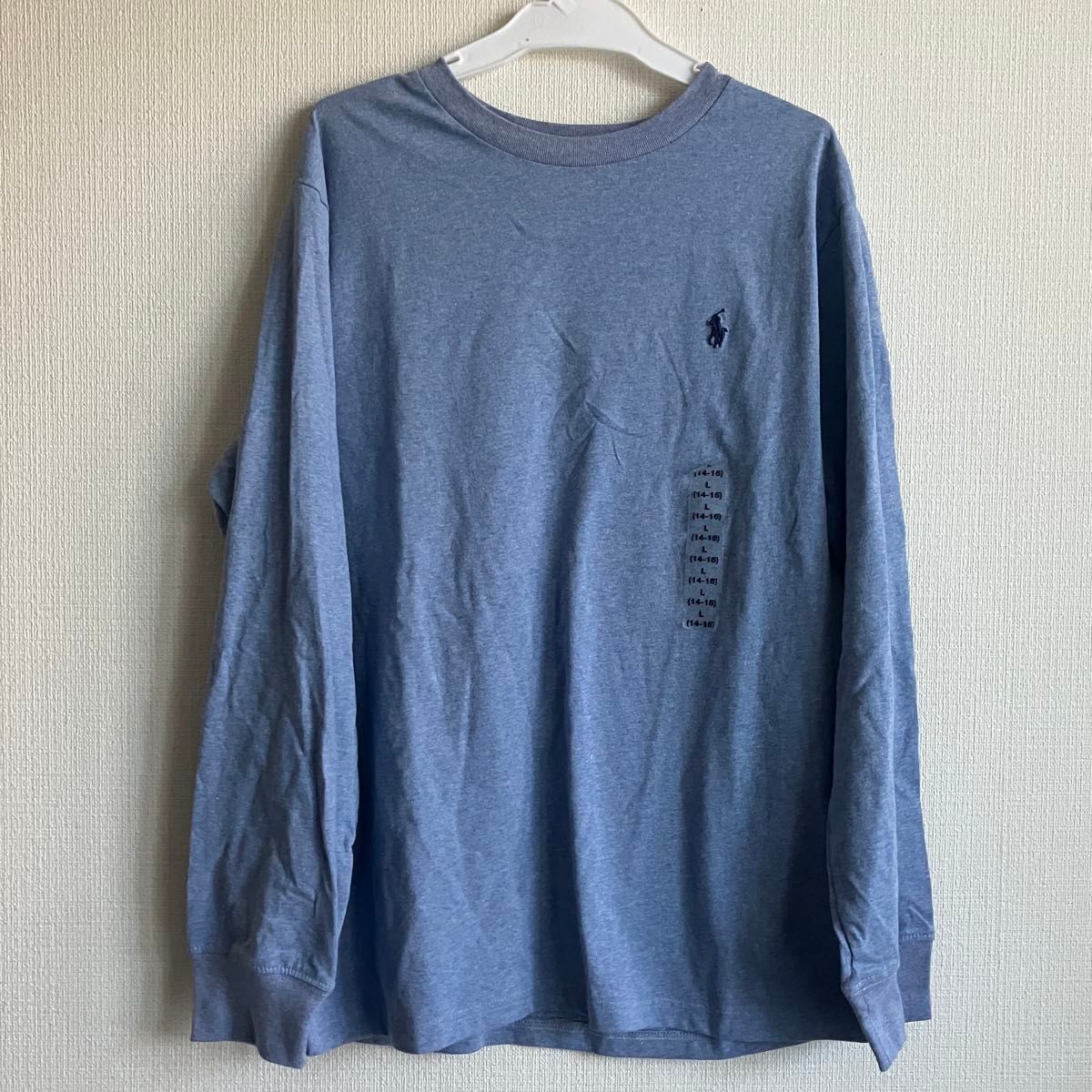 新品未使用タグ付き☆ラルフローレン 長袖シャツ 160 未使用タグ付き】ポロラルフローレン 刺繍ロゴ 長袖Tシャツ L