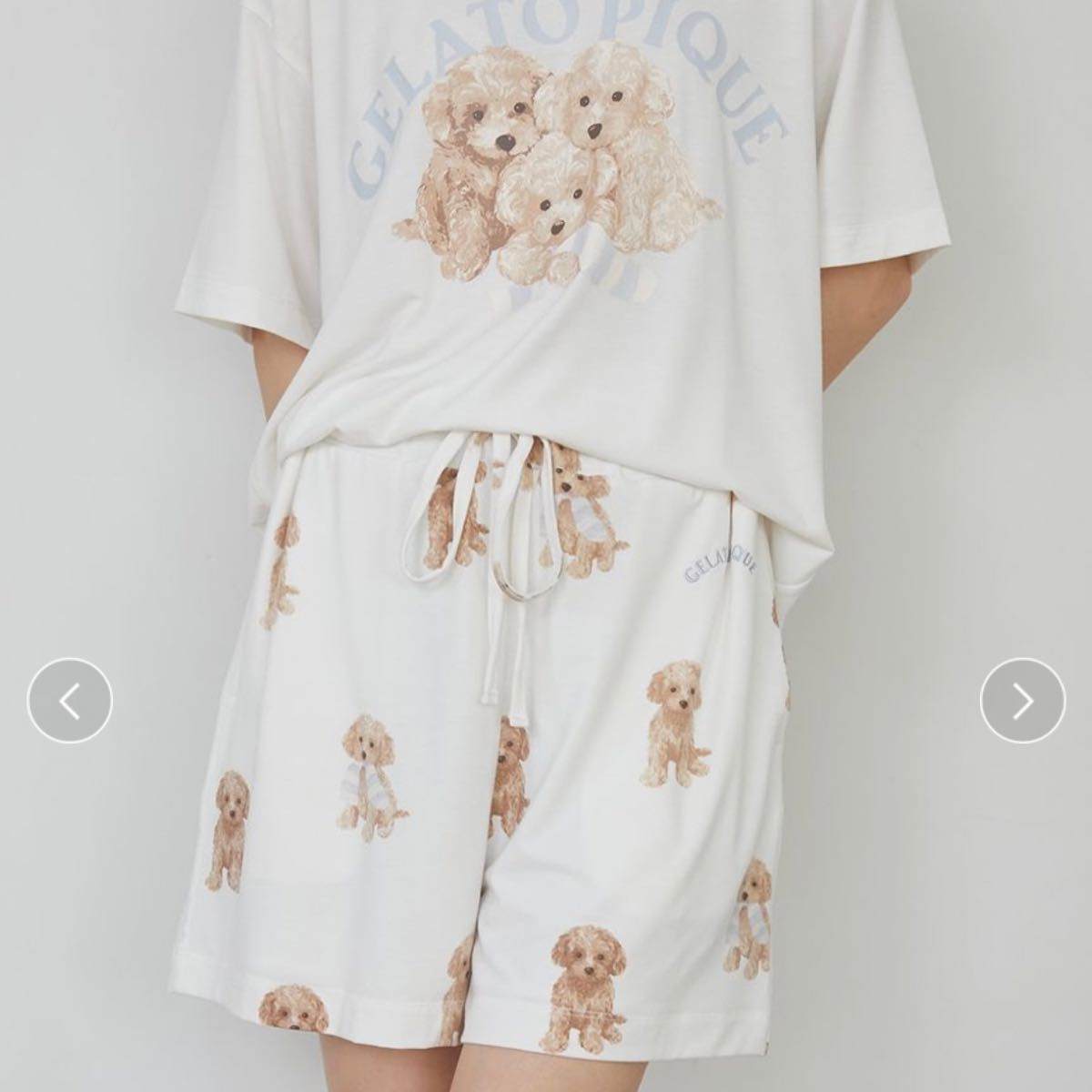 【新品未使用】gelato pique トイプードルTシャツとパンツセット完売 新品未使用】gelato pique トイプードルTシャツとパンツセット