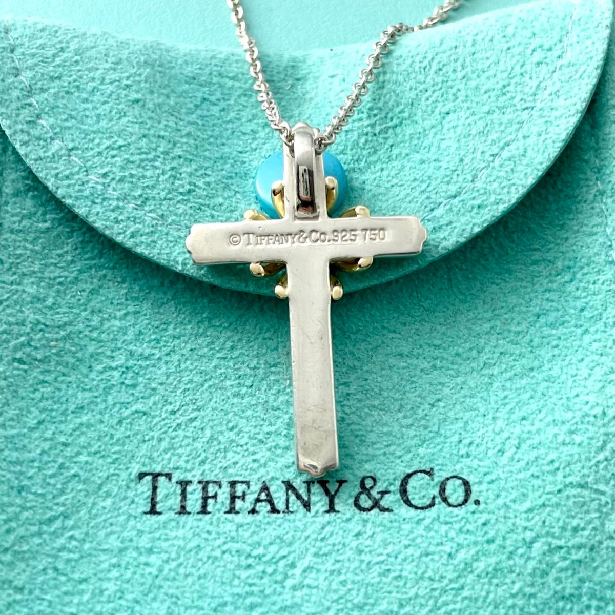 TIFFANY&CO. ティファニー ネックレス シグネチャー925/750 ティファニー シグネチャー クロス ネックレス 750 925 RD1fe