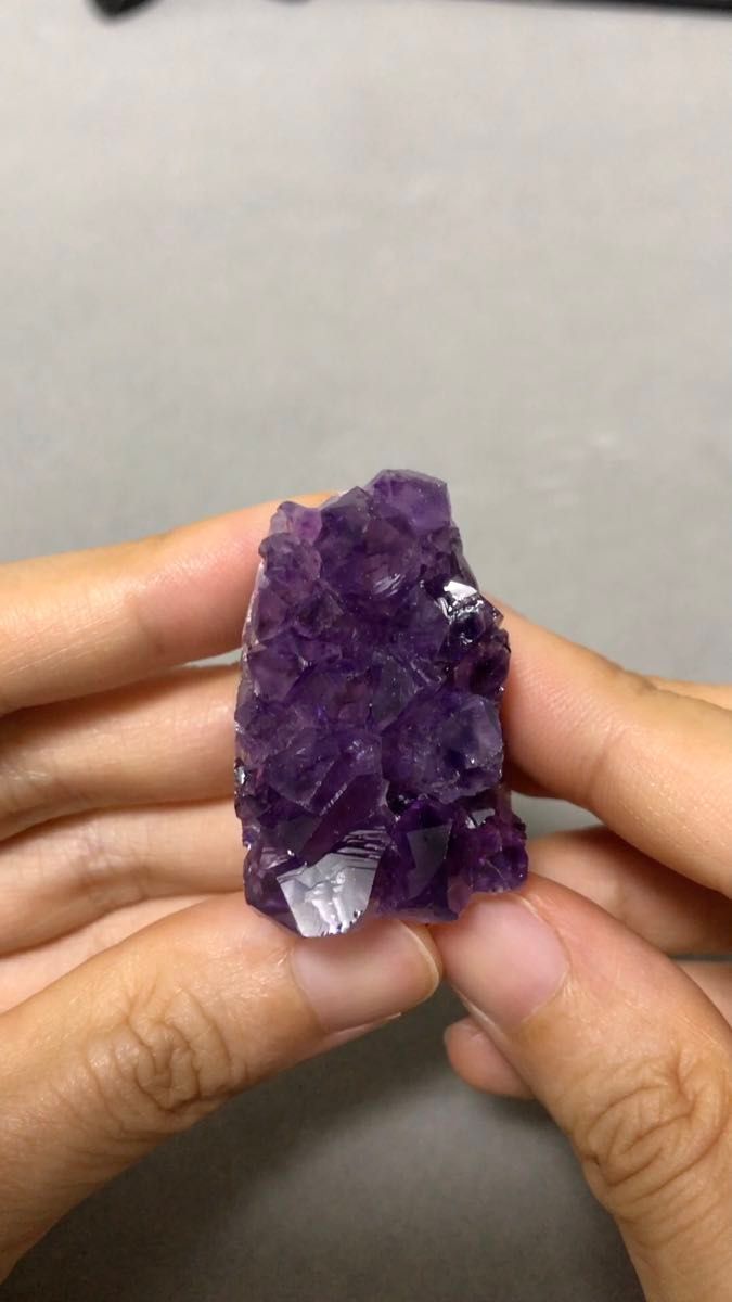 虹入り 天然石 ウルグアイ産 ミニ アメジストドーム アメジストクラスター アメジストジオード お守り 1個