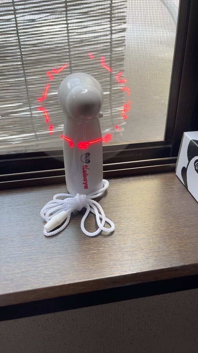 Kabaya さくさくぱんだ ハンディファン ホワイト 電池入り 非売品ノベルティー ミニ扇風機 癒し☆