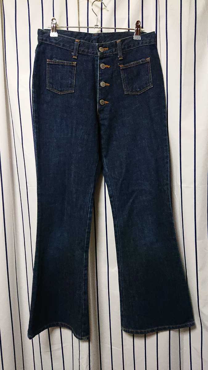  high waist & front button WRANGLER Wrangler lady's boots cut ( waist 66cm) jeans Denim 