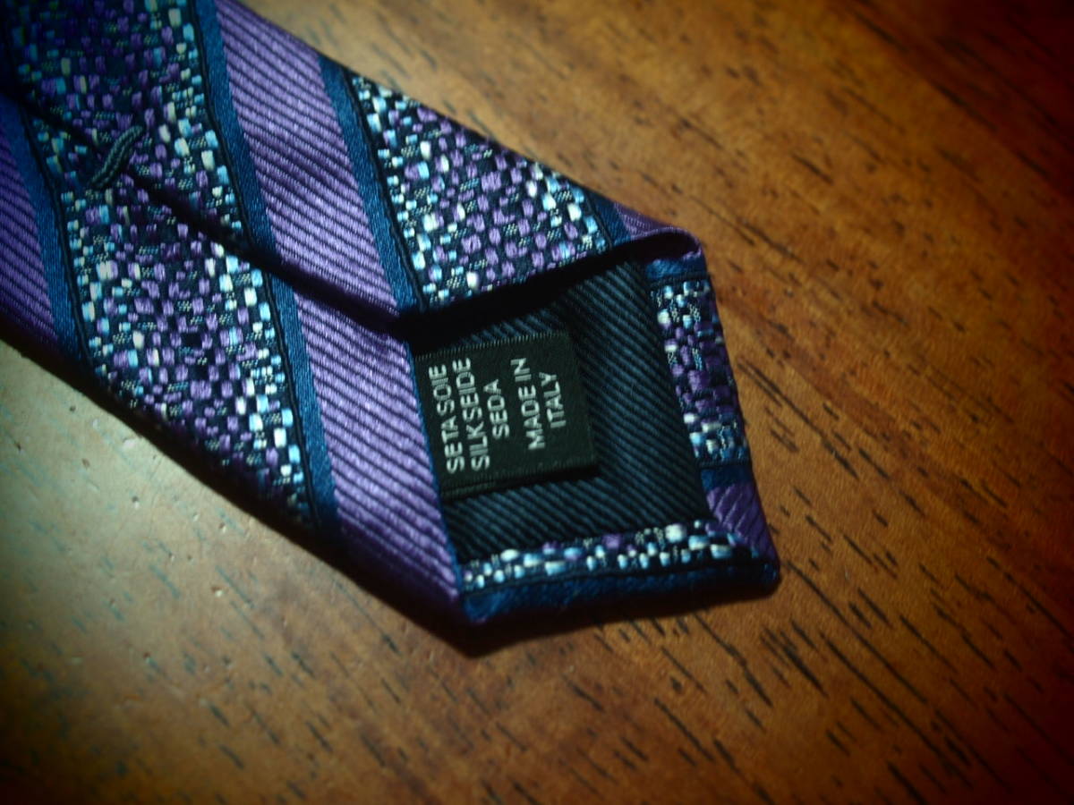 разряд B Ermenegildo Zegna [.] Thai галстук ⑨ прекрасный красота reji men лиловый × серебряный большой .7.7×149cm